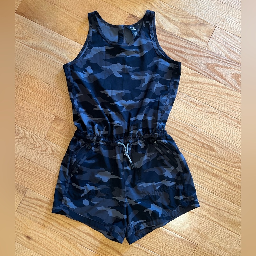Athleta Kids Black/Gray Camo Romper